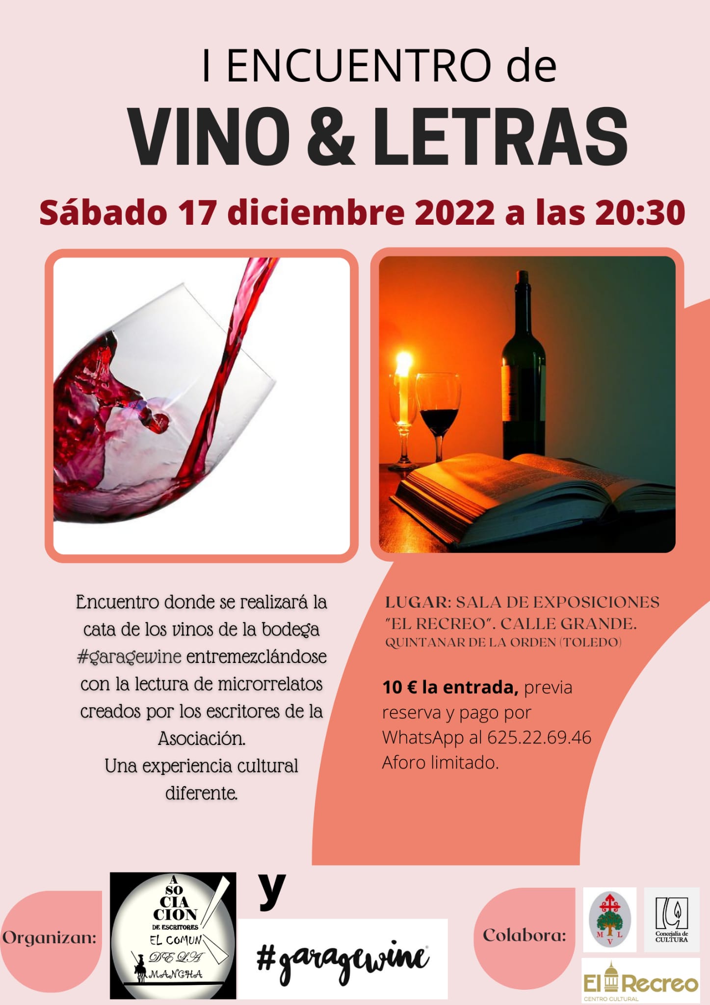 Quintanar acogerá en el Centro Cultural El Recreo el I Encuentro de Vino y Letras