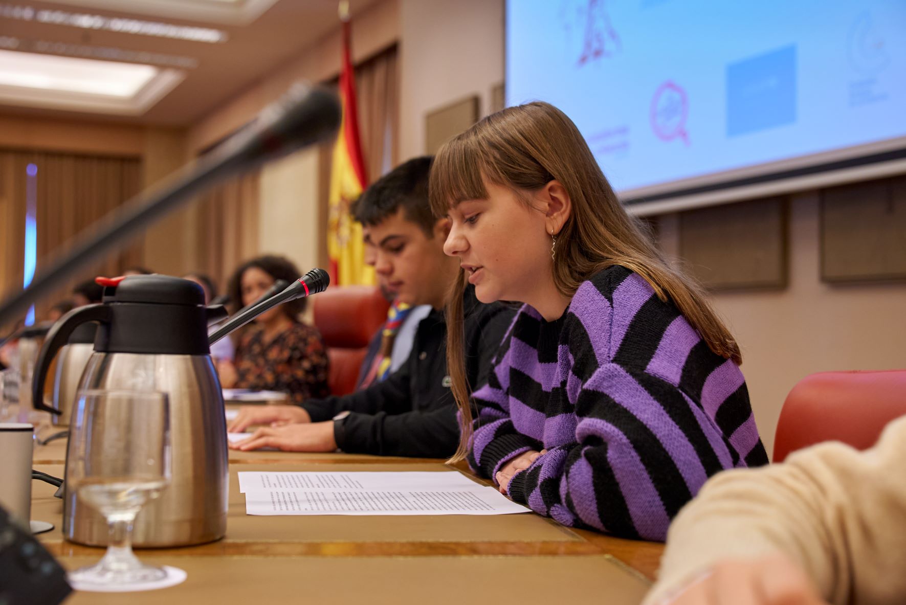 La problemática de la salud mental en adolescentes y jóvenes centró la intervención de la joven alcazareña Andrea, en la V Comparecencia de la Infancia en el Congreso de los Diputados