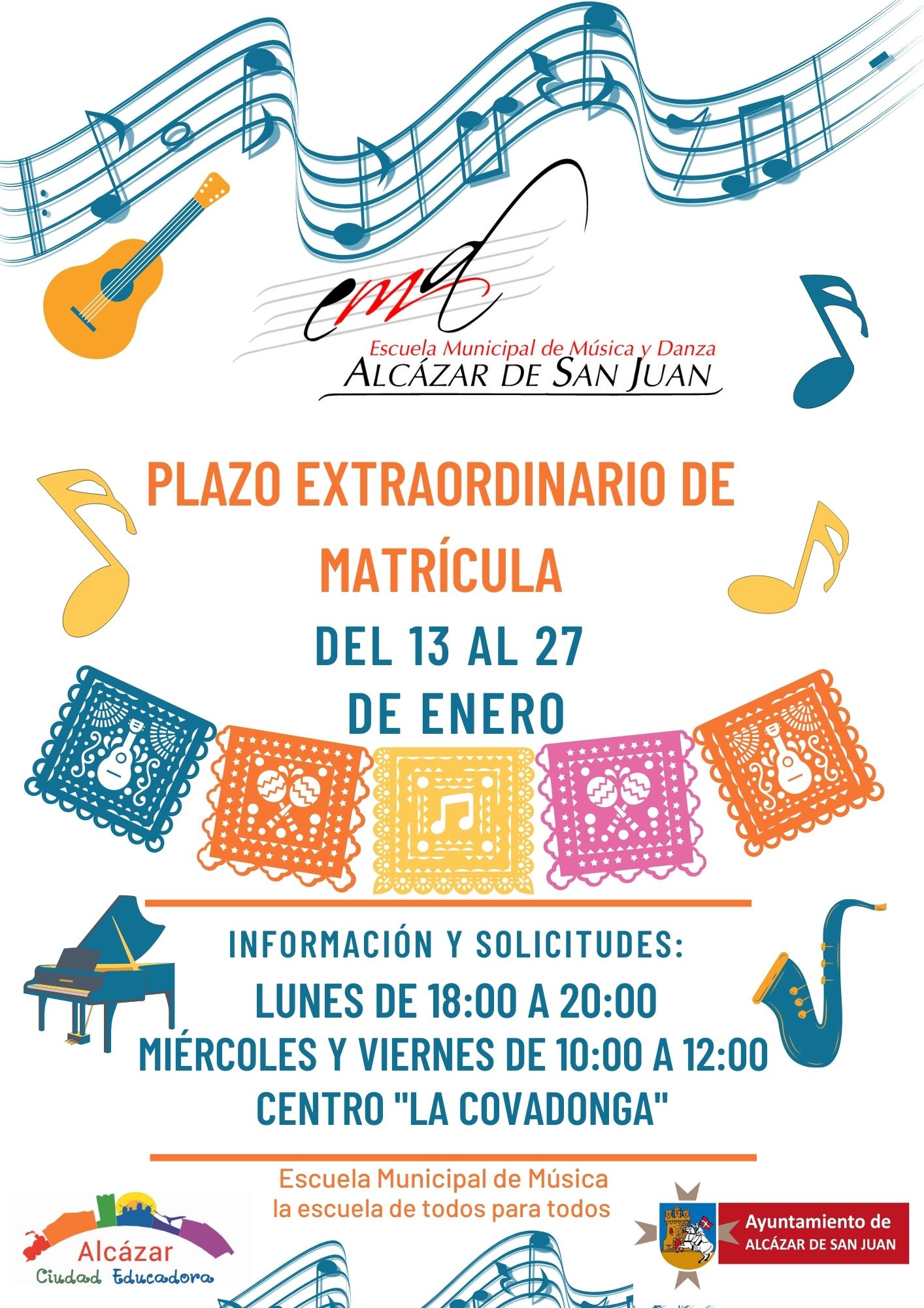 Plazo extraordinario de matrícula Escuela Municipal de Música