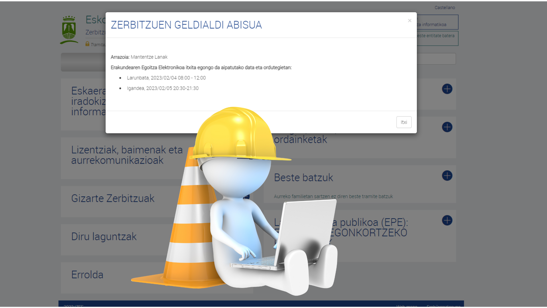Asteburuan, ordu batzuez, ezingo da tramite digitalik egin udal zerbitzuetan