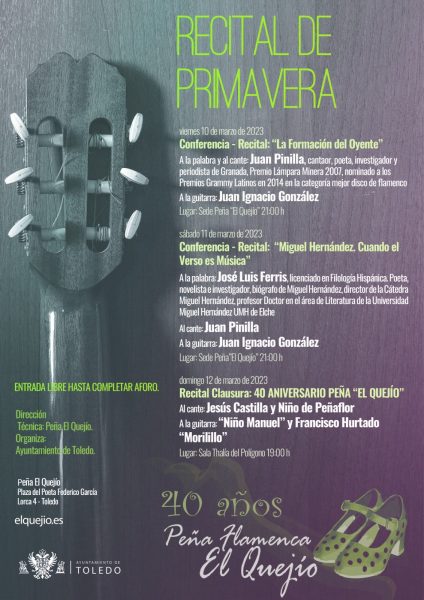 Ayuntamiento de Toledo El flamenco continúa estando presente en la agenda cultural del Ayuntamiento de la mano de la peña ‘El Quejío’