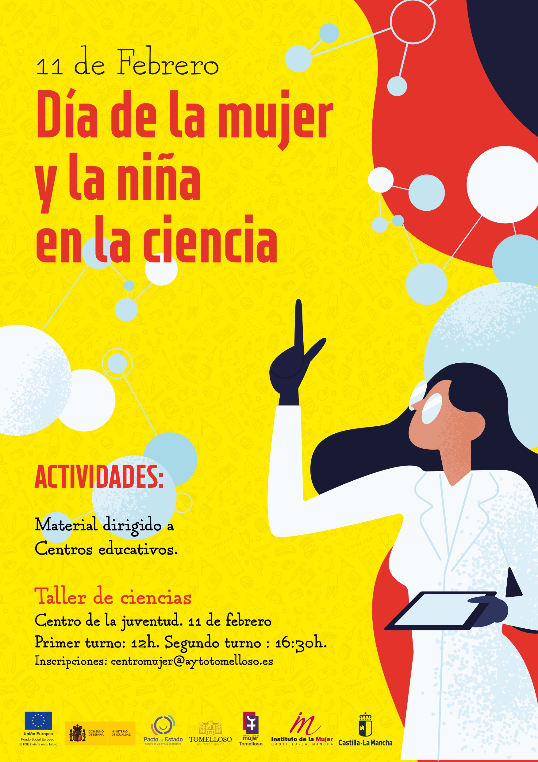 La concejalía de Igualdad celebrará el 11 de febrero el Día de la Mujer y la Niña en la Ciencia