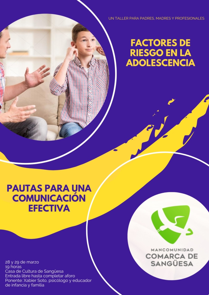 Charla/taller sobre adolescencia para padres, madres y profesionales