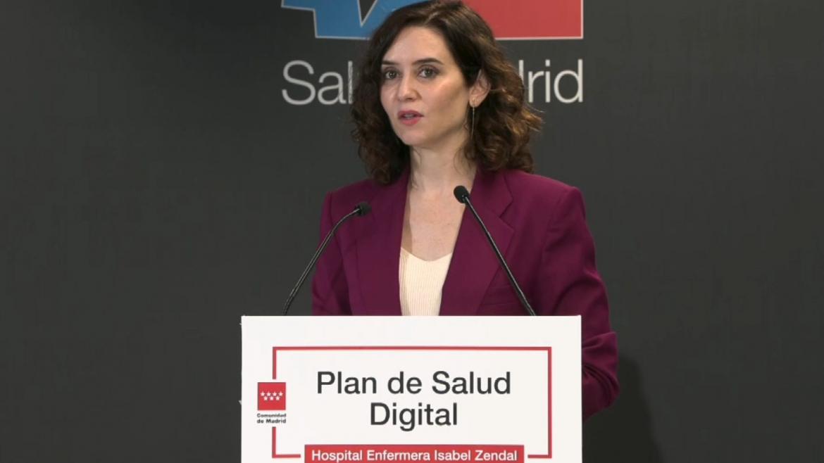 Díaz Ayuso anuncia un nuevo Plan de Salud Digital de la Comunidad de Madrid dotado de 70 millones para reforzar la atención al paciente