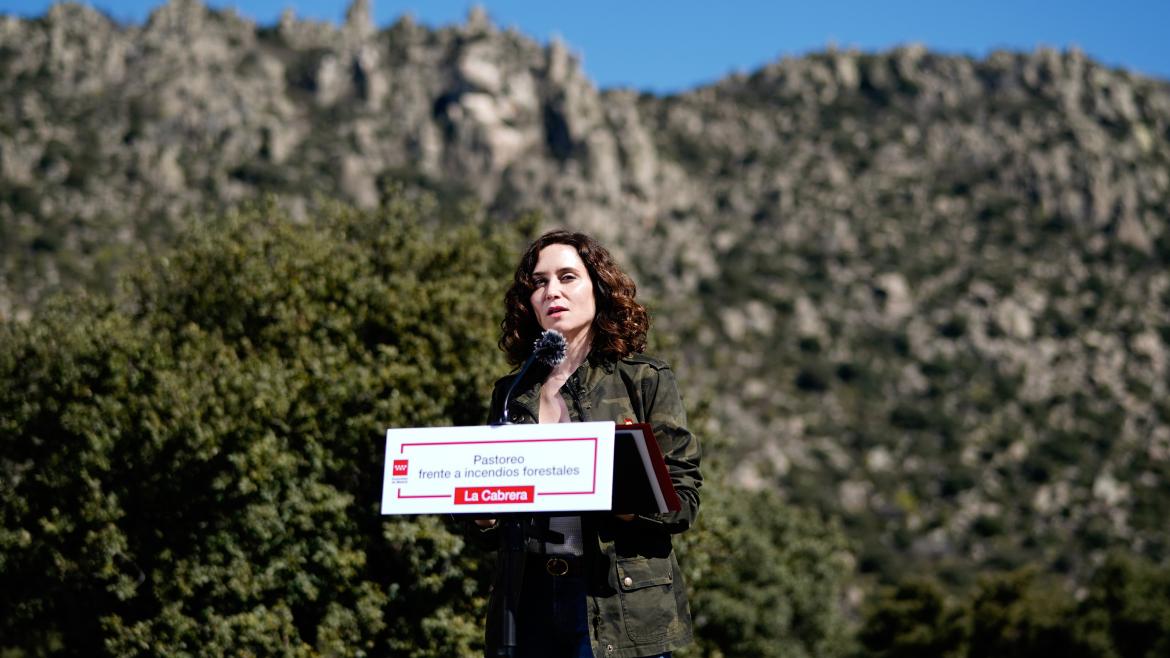 Díaz Ayuso presenta la eficacia de las actuaciones preventivas de pastoreo controlado en la lucha contra los incendios forestales