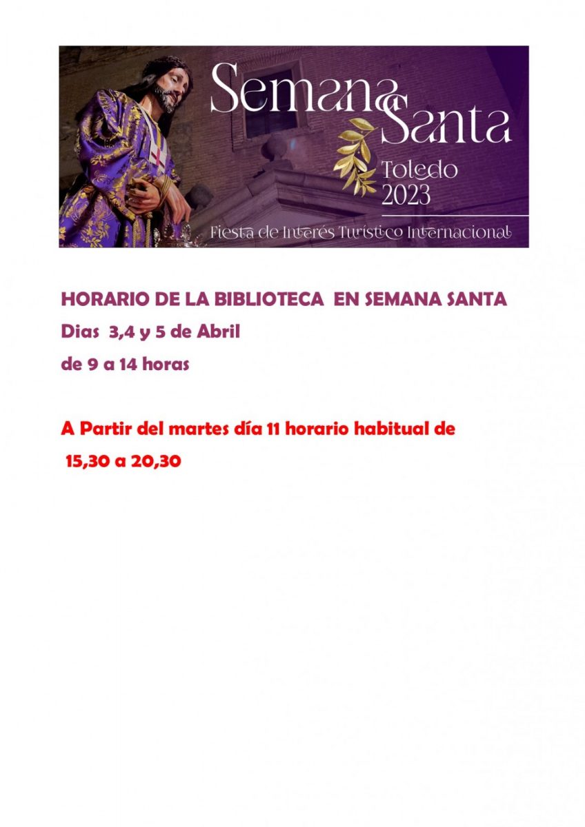 Horario de Semana Santa
