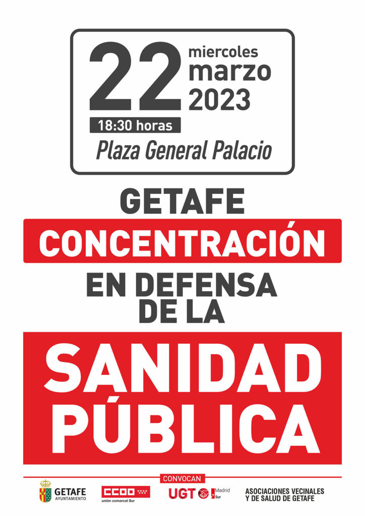 Nueva concentración por la sanidad pública el 22 de marzo en Getafe