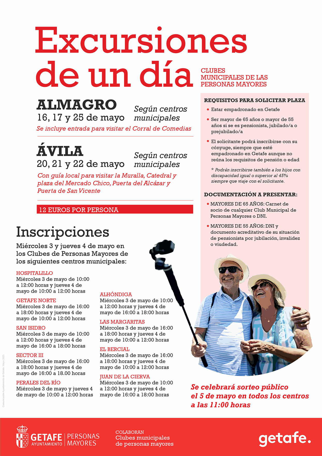 3 y 4 de mayo inscripciones para las excursiones de un día de mayores