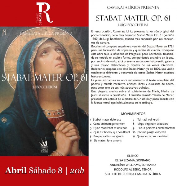 Ayuntamiento de Toledo El Teatro Municipal de Rojas acoge este sábado el Concierto Extraordinario de Semana Santa con Stabat Mater