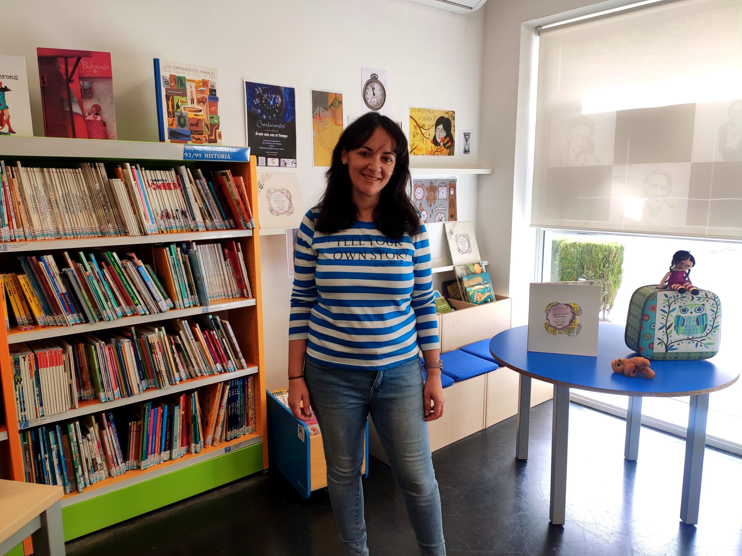 Clara Ortega para el tiempo en la Biblioteca de Quintanar