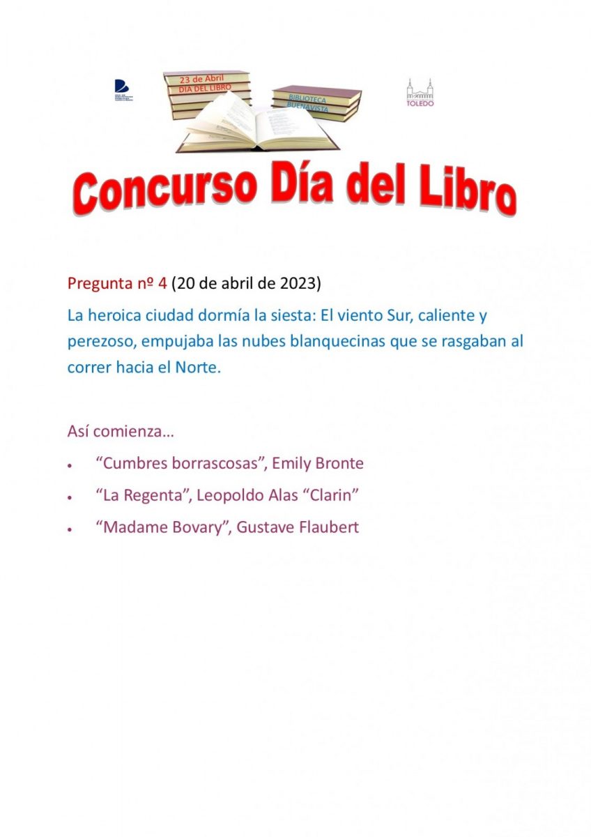 Concurso Día del Libro. pregunta 4
