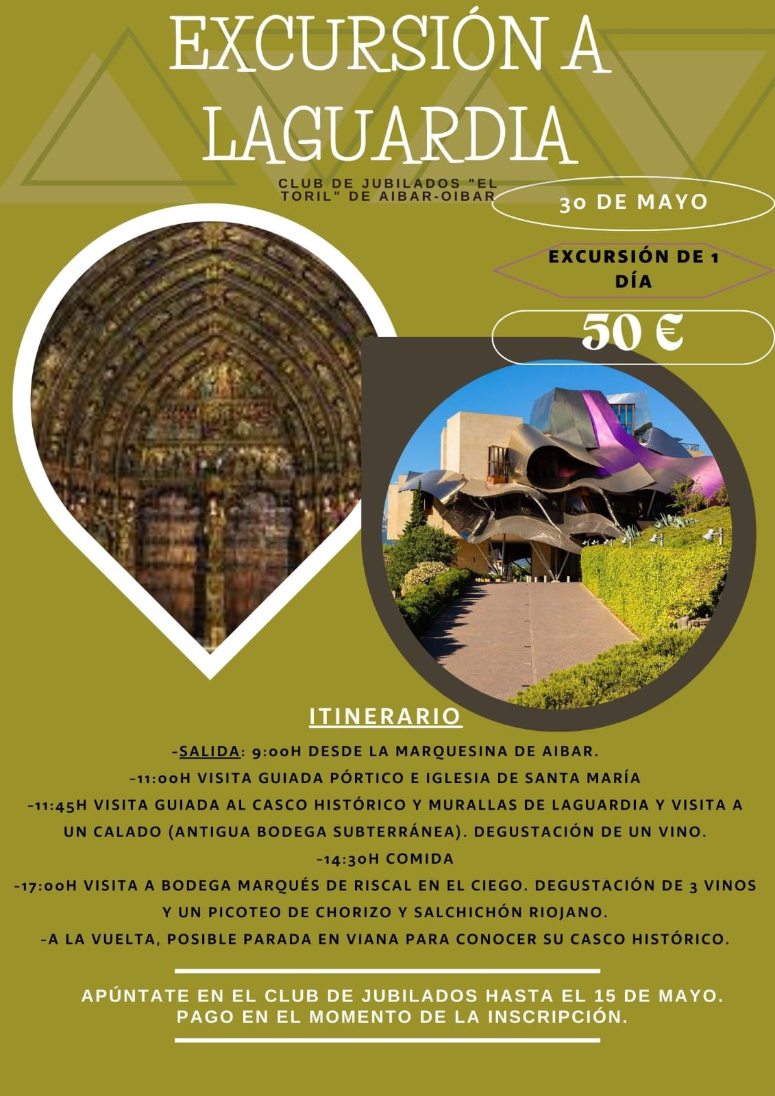 Excursión a Laguardia organizada por el Club de jubilados "El toril"