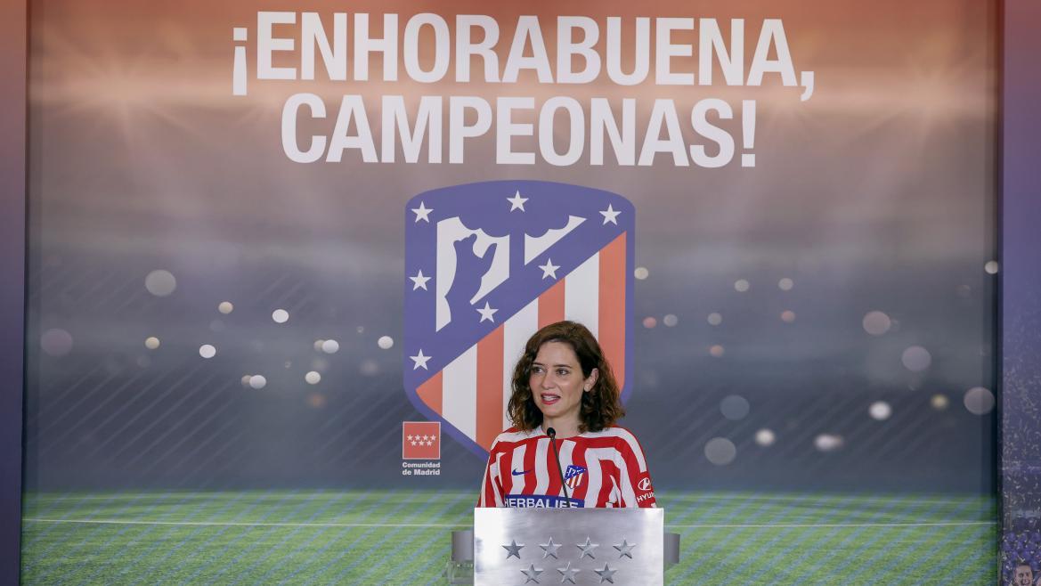 Díaz Ayuso felicita al Atlético de Madrid Femenino por su segunda Copa de la Reina: “Son modelo de orgullo e inspiración para muchas mujeres”