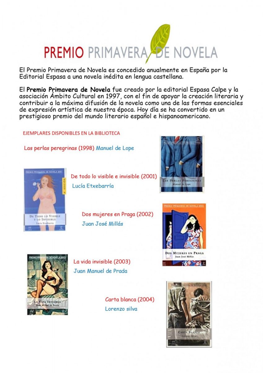Premios Primavera de Novela 1997-2023