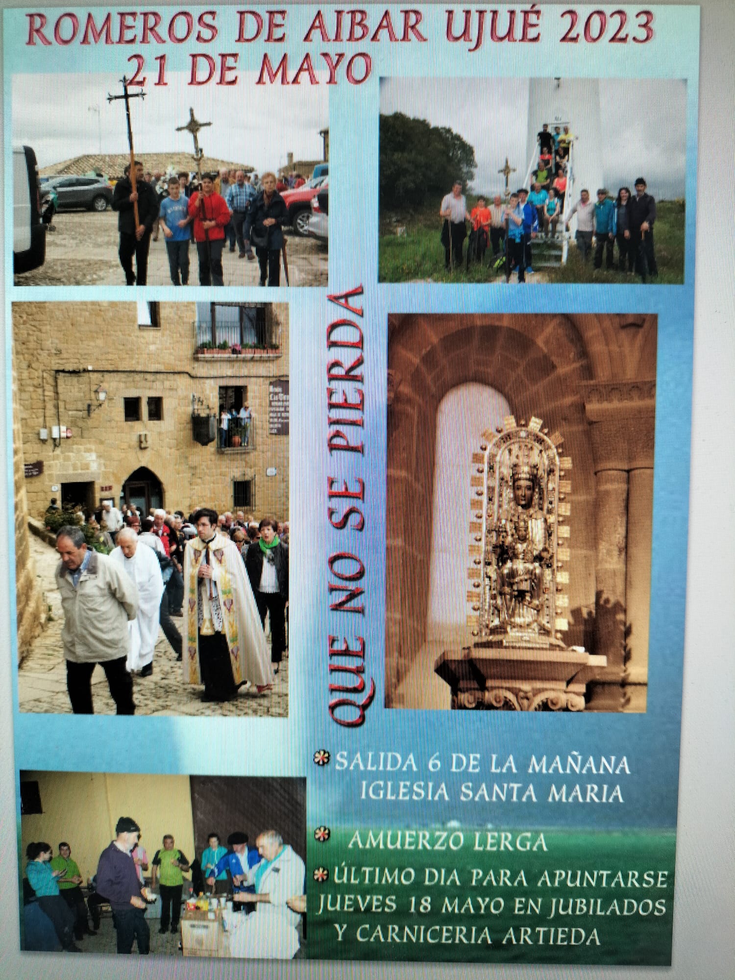 Romería desde Aibar/Oibar a Ujué/Uxue el próximo 21 de mayo