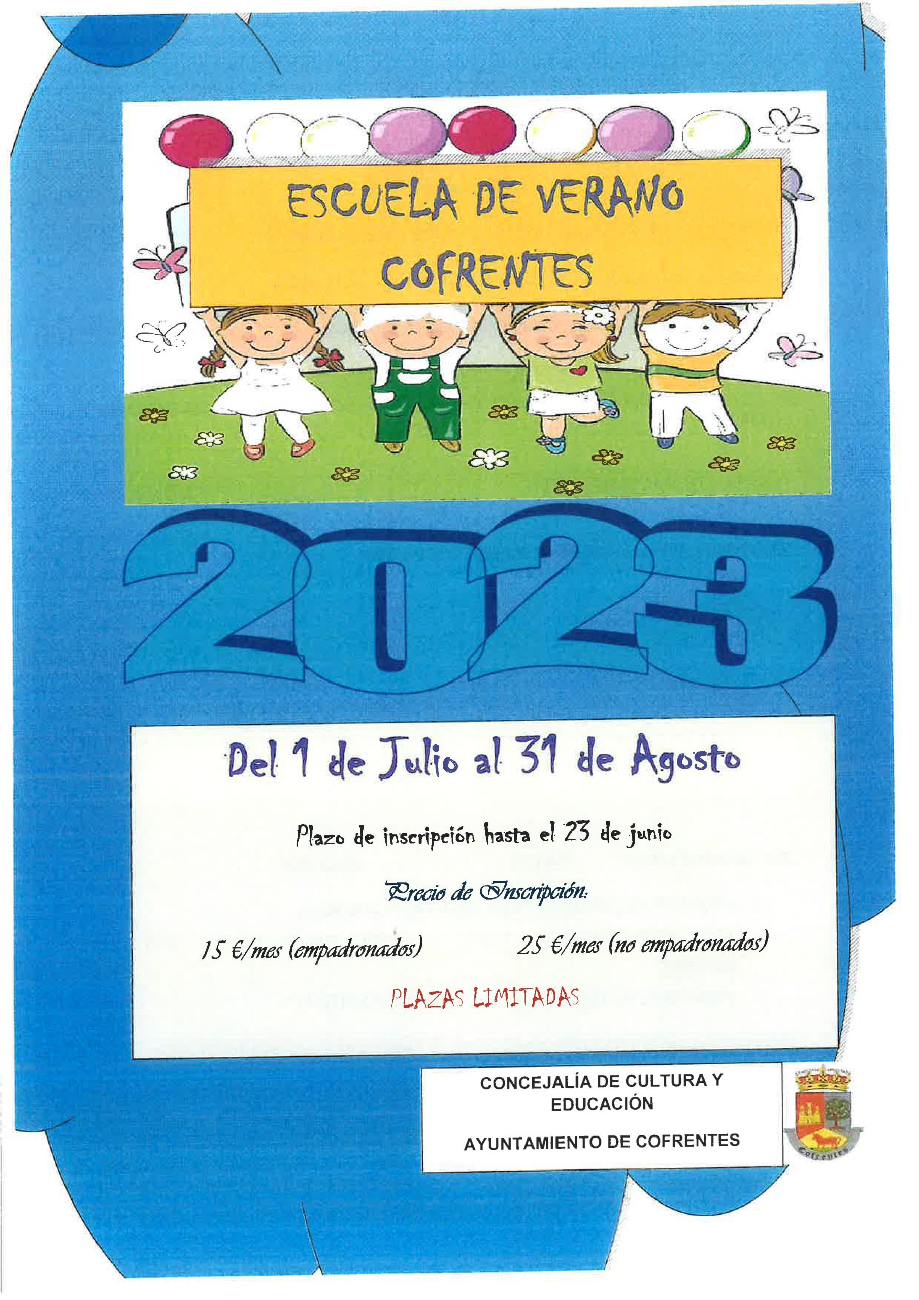 Abierto el plazo de inscripción para la Escuela de Verano 2023 en Cofrentes
