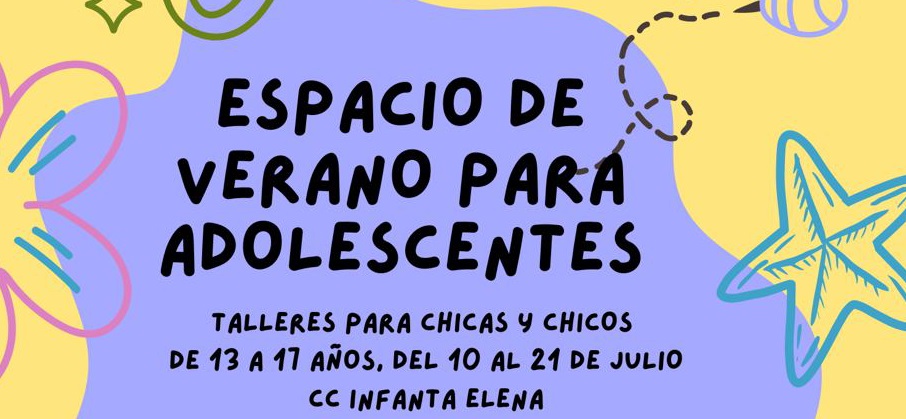 Abierto el plazo de inscripción para los talleres de verano para adolescentes y jóvenes de 13 a 17 años
