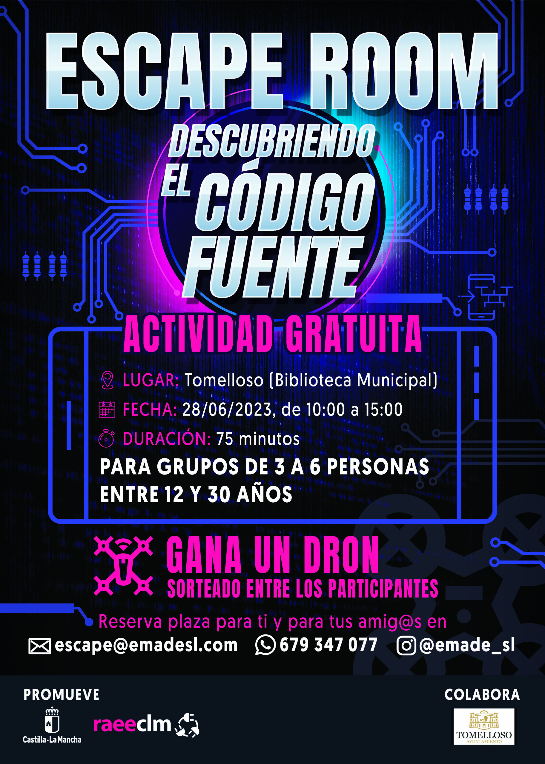 La Biblioteca Municipal programa para este miércoles, 28 de junio, el Escape Room “Descubriendo el código fuente”