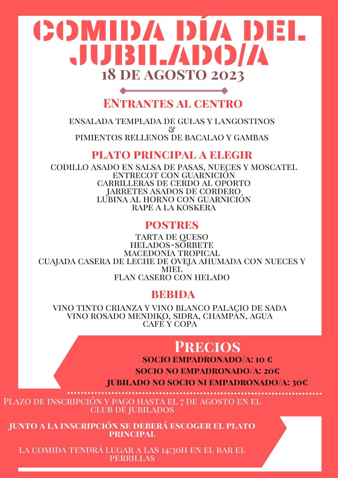 COMIDA DEL DÍA DE LAS PERSONAS MAYORES EN FIESTAS