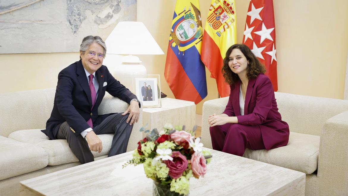 Díaz Ayuso recibe al presidente de la República del Ecuador en la Real Casa de Correos