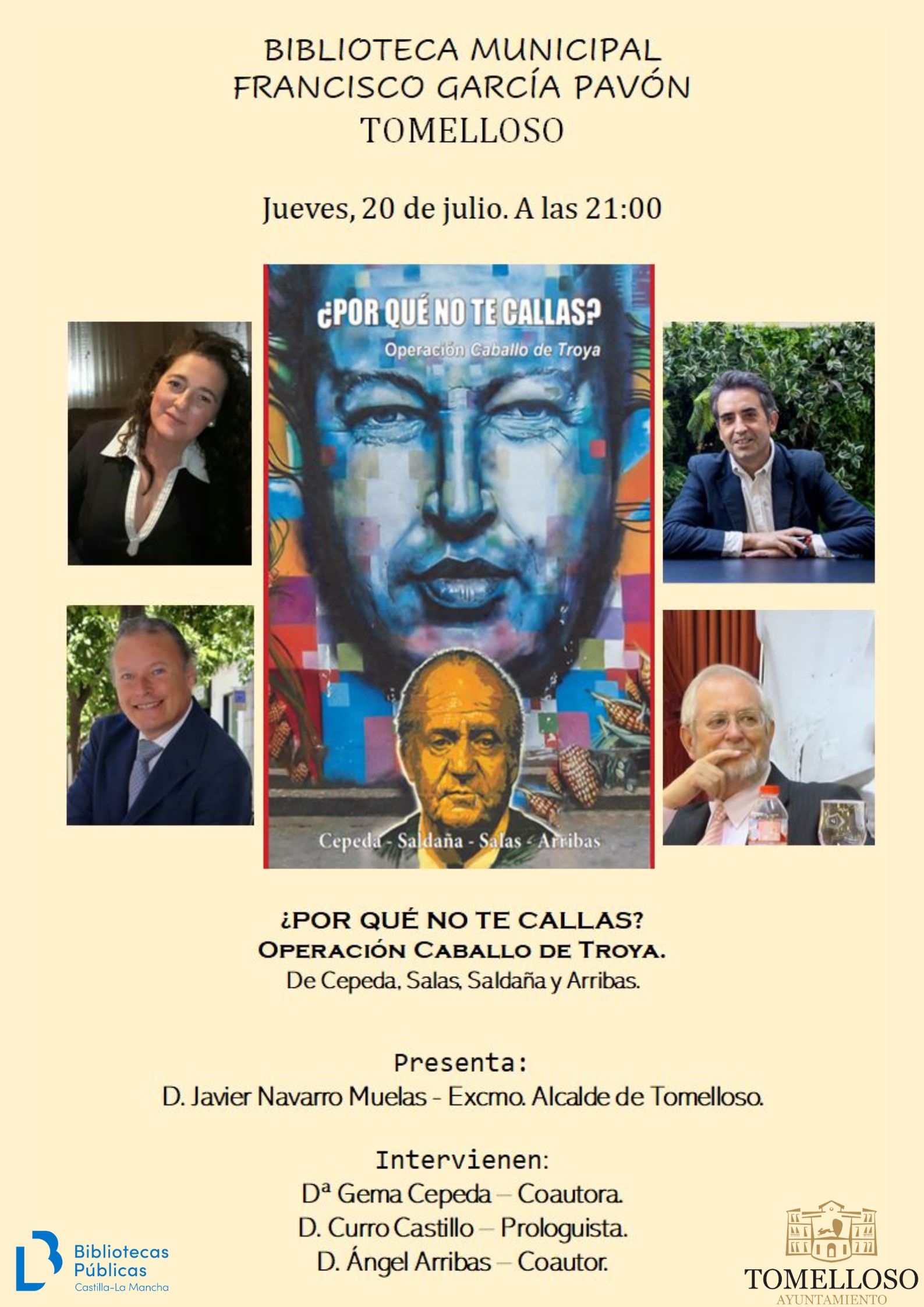 La biblioteca acogerá la presentación del libro “¿Por qué no te callas? Operación Caballo de Troya”