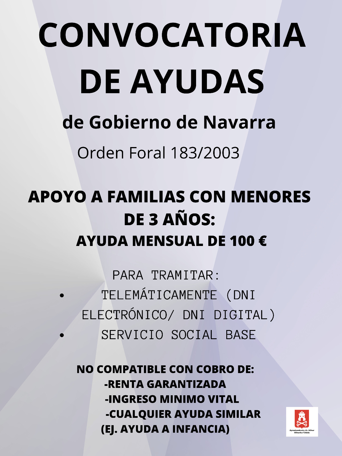 Ayudas económicas a familias con menores de 0 a 3 años