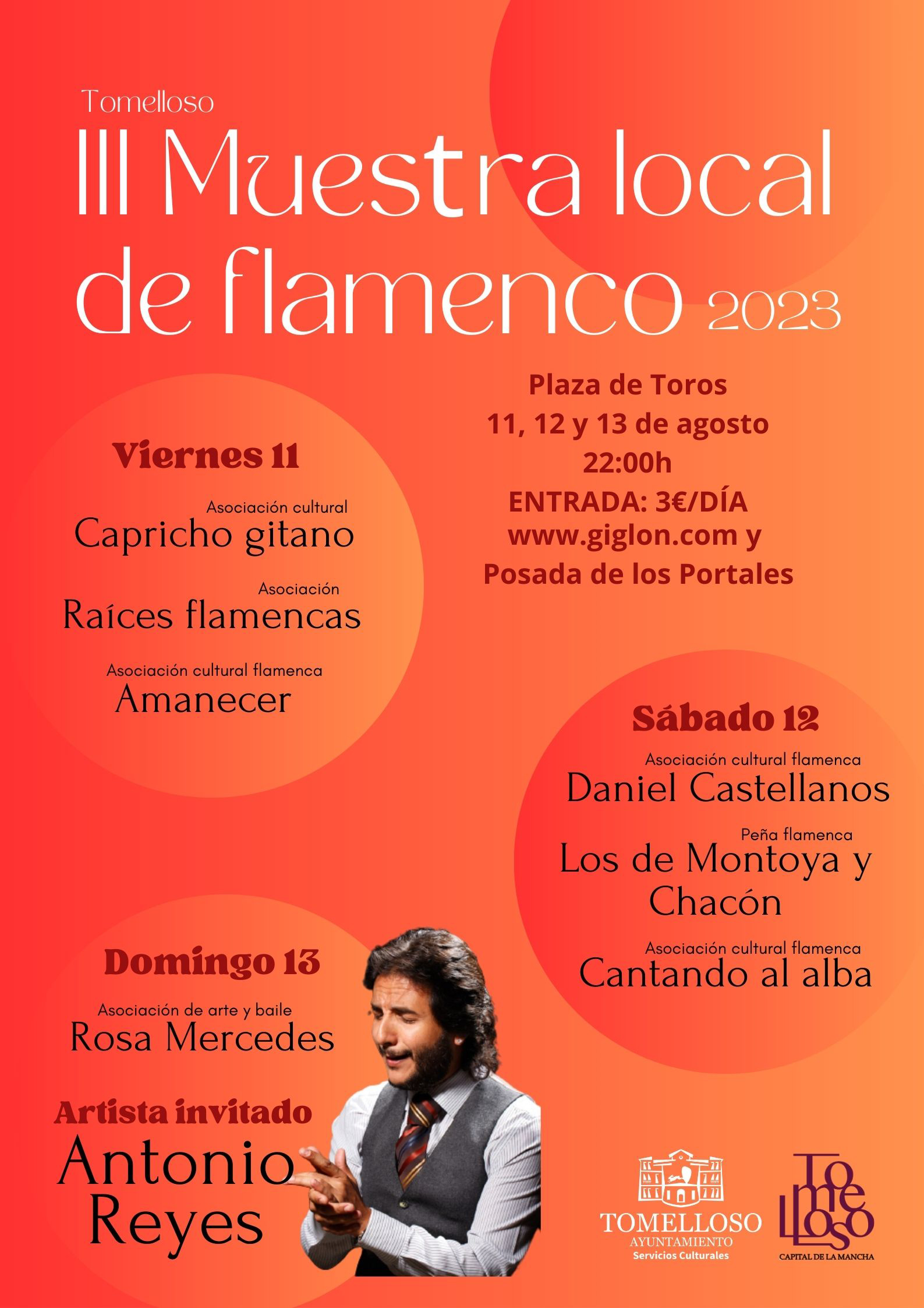 La Plaza de Toros acogerá del viernes 11 de agosto al domingo 13 la III Muestra Local de Flamenco