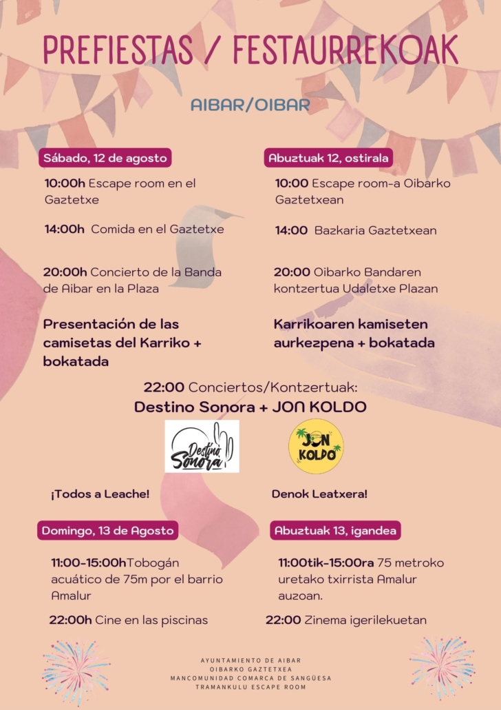 PREFIESTAS/FESTAURREKOAK - Ayuntamiento de Aibar-Oibarko Udala