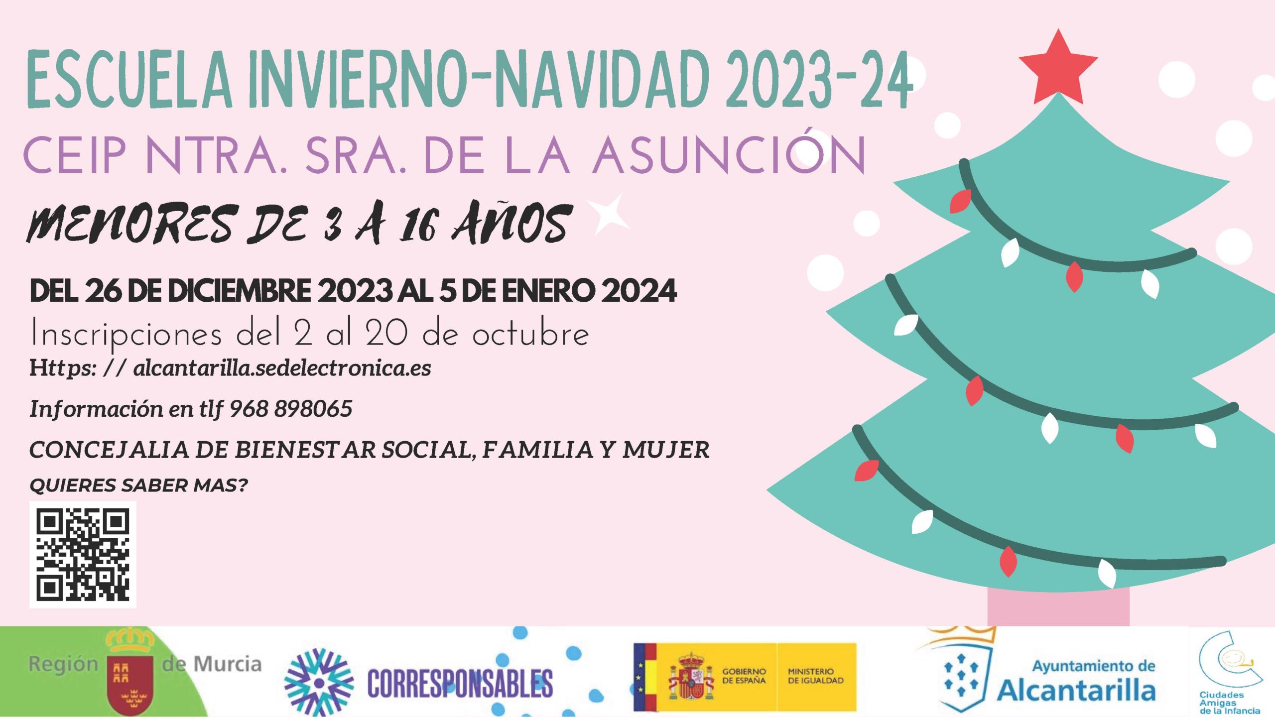 Abre el plazo de solicitudes para la Escuela de Navidad en Alcantarilla hasta el 20 de octubre