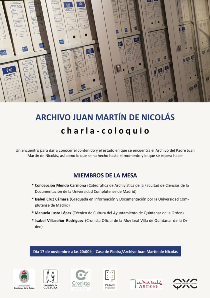 Charla-coloquio Archivo Juan Martín de Nicolás el 17 de noviembre
