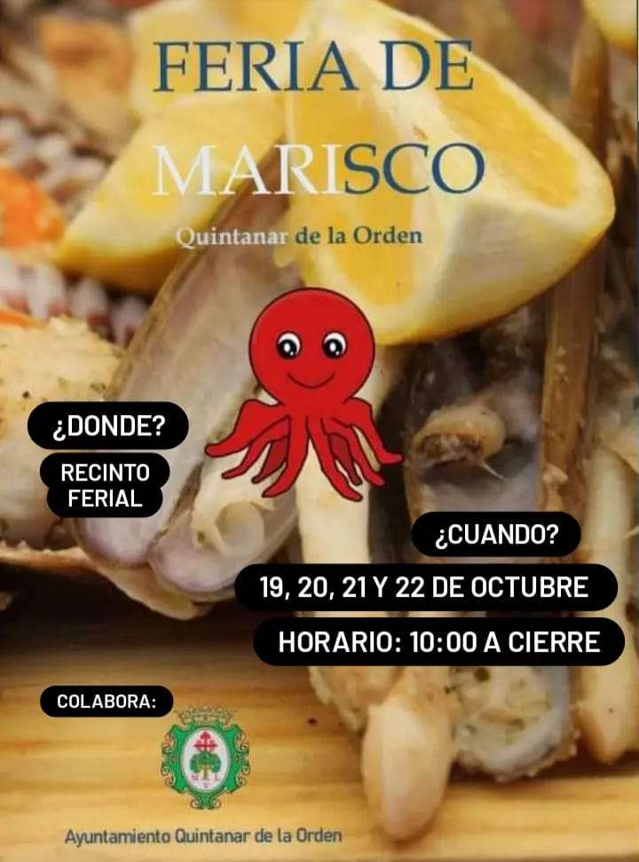 Llega la Feria del Marisco a Quintanar de la Orden del 19 al 22 de octubre