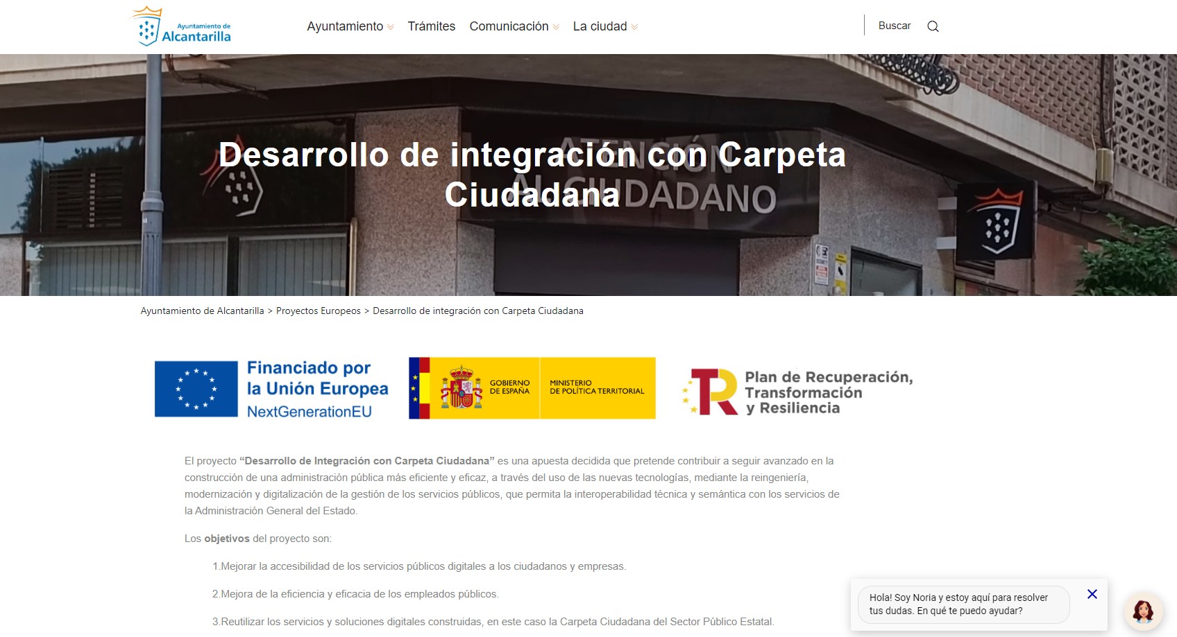 Alcantarilla es el primer ayuntamiento de la Región que pone en marcha el servicio administrativo de Carpeta Ciudadana