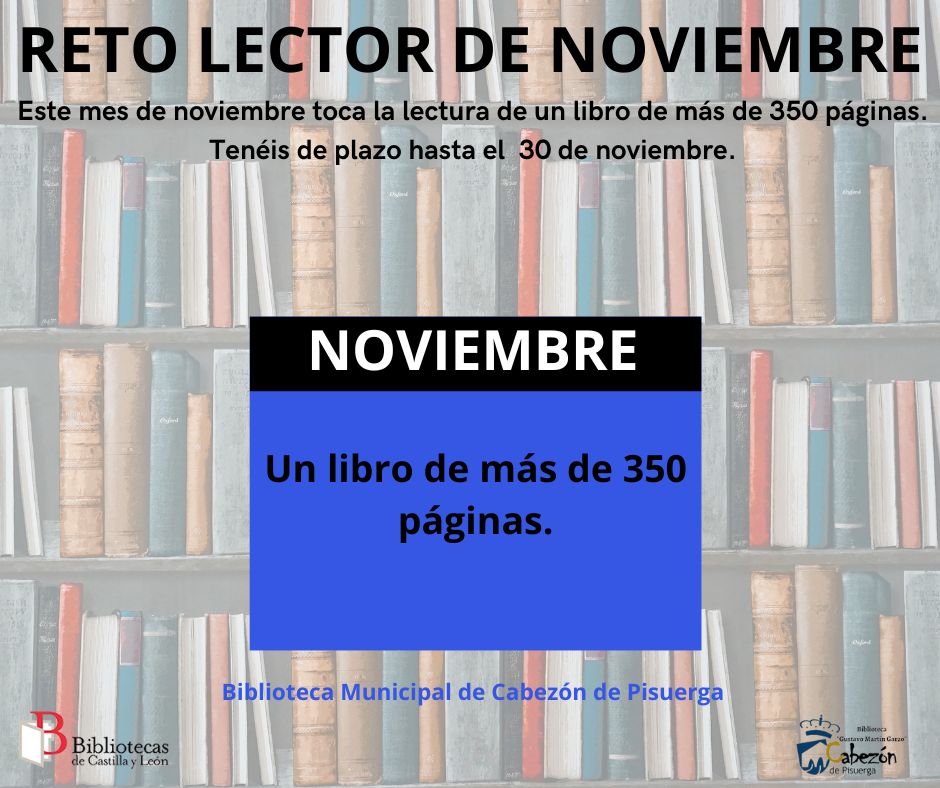 Reto lector mes de noviembre – Cabezón de Pisuerga