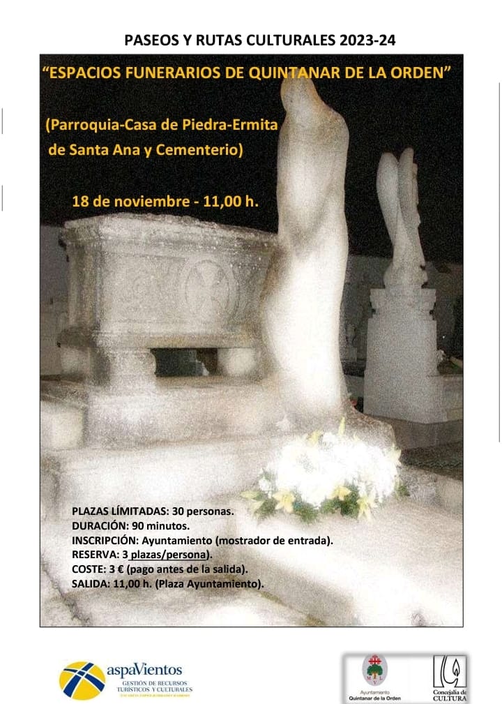 Ya puedes apuntarte a los Paseos y Rutas Culturales: "Espacios funerarios de Quintanar de la Orden"