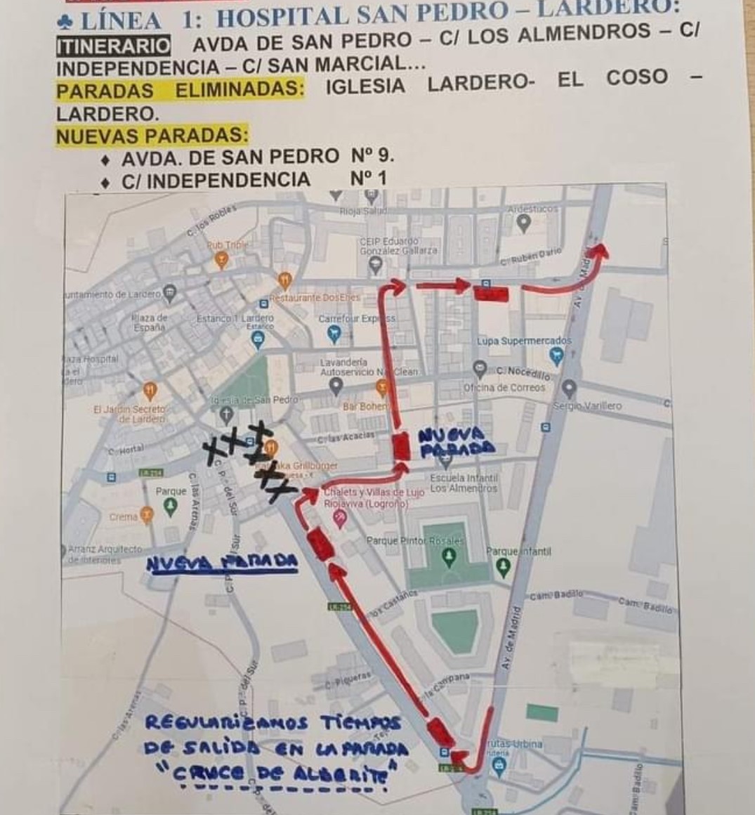 Prórroga del desvío del autobús por obras hasta el 5 de Diciembre