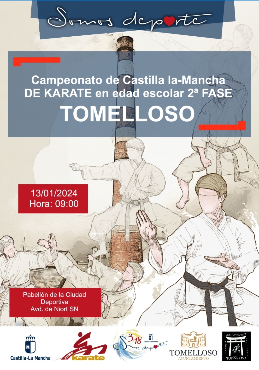 Tomelloso acogerá la segunda fase del Campeonato Regional de Karate en edad escolar