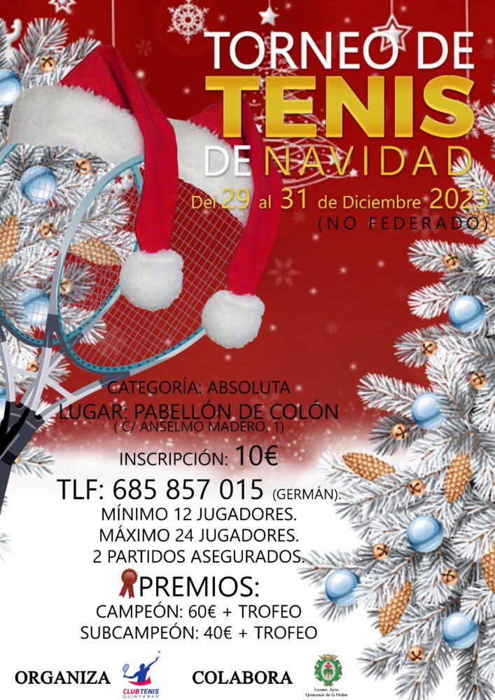 Torneo de tenis de navidad en Quintanar de la Orden