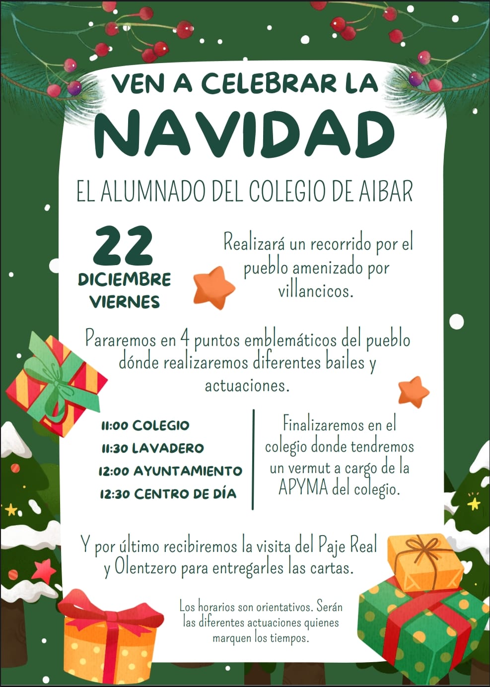 VEN A CELEBRAR LA NAVIDAD CON LOS ALUMNOS/AS DEL COLEGIO
