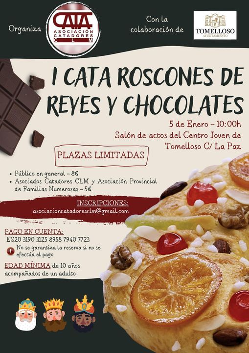 Una cata didáctica de Roscones y Chocolates endulzará la mañana del día 5, antes de la llegada de los Reyes Magos