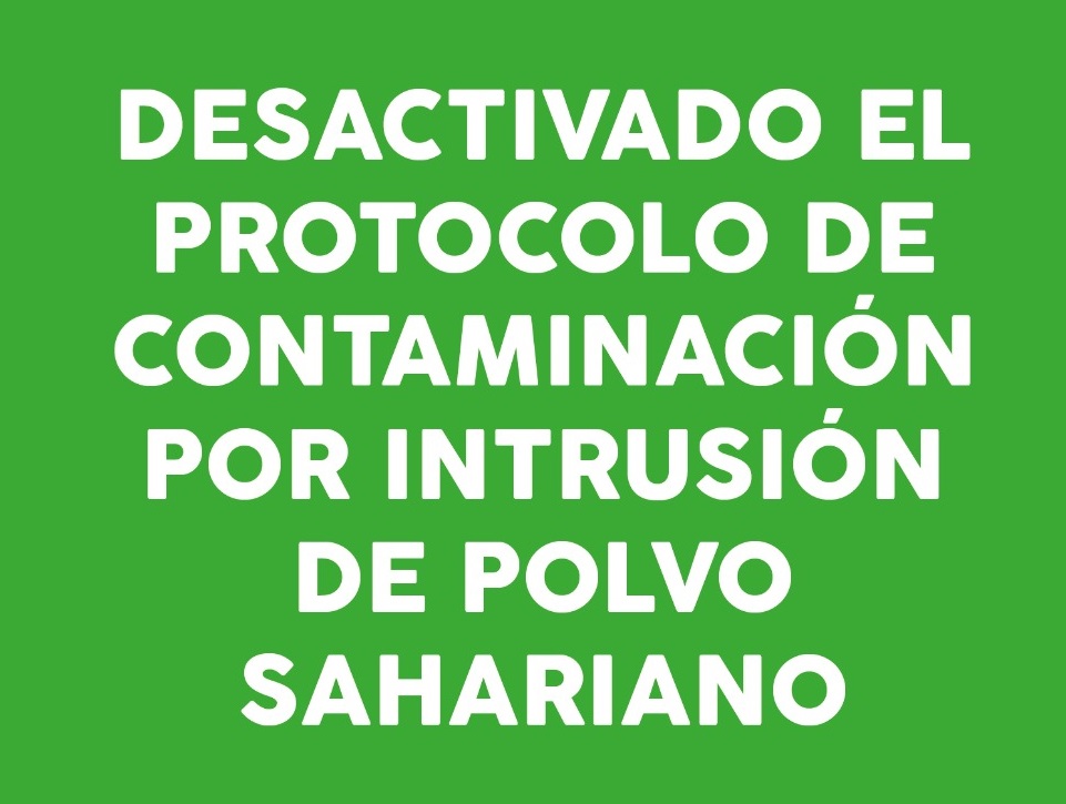 Desactivado el protocolo de contaminación por intrusión de polvo sahariano