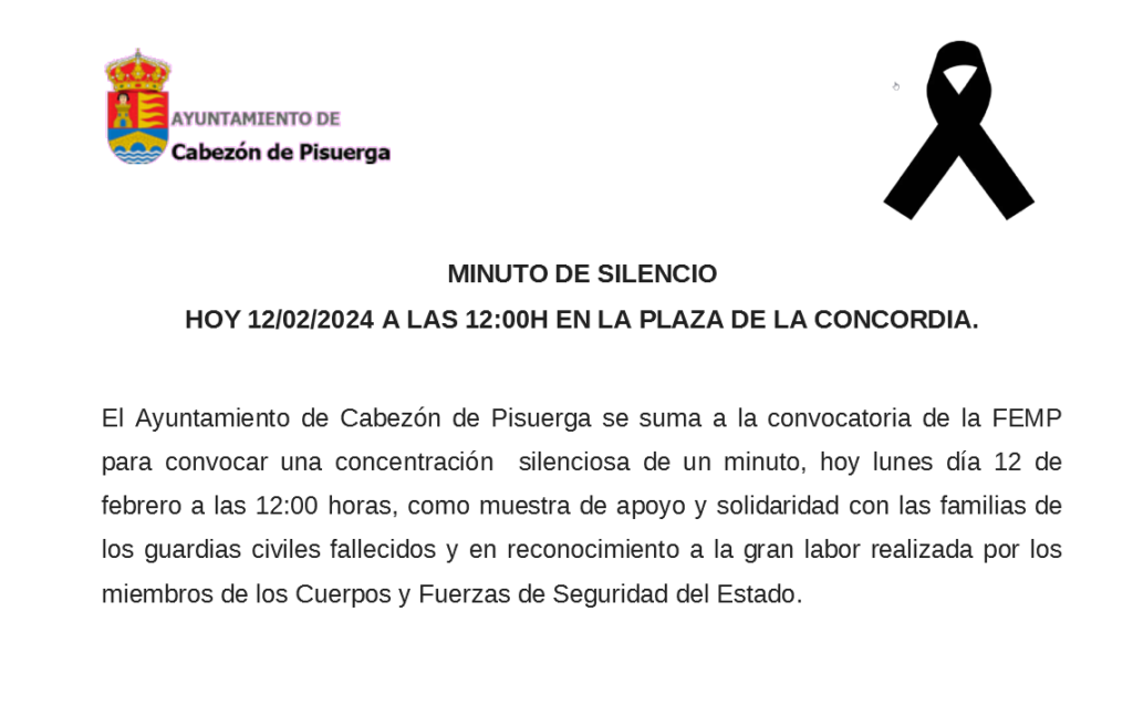 Minuto de silencio hoy 12/02/2024 a las 12h en la Plaza de la Concordia. – Cabezón de Pisuerga