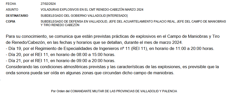 Maniobras en el Campo de Tiro Renedo-Cabezón durante el mes de marzo 2024 – Cabezón de Pisuerga