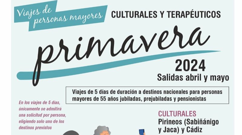 Nuevos viajes culturales y terapéuticos de primavera para mayores de Getafe